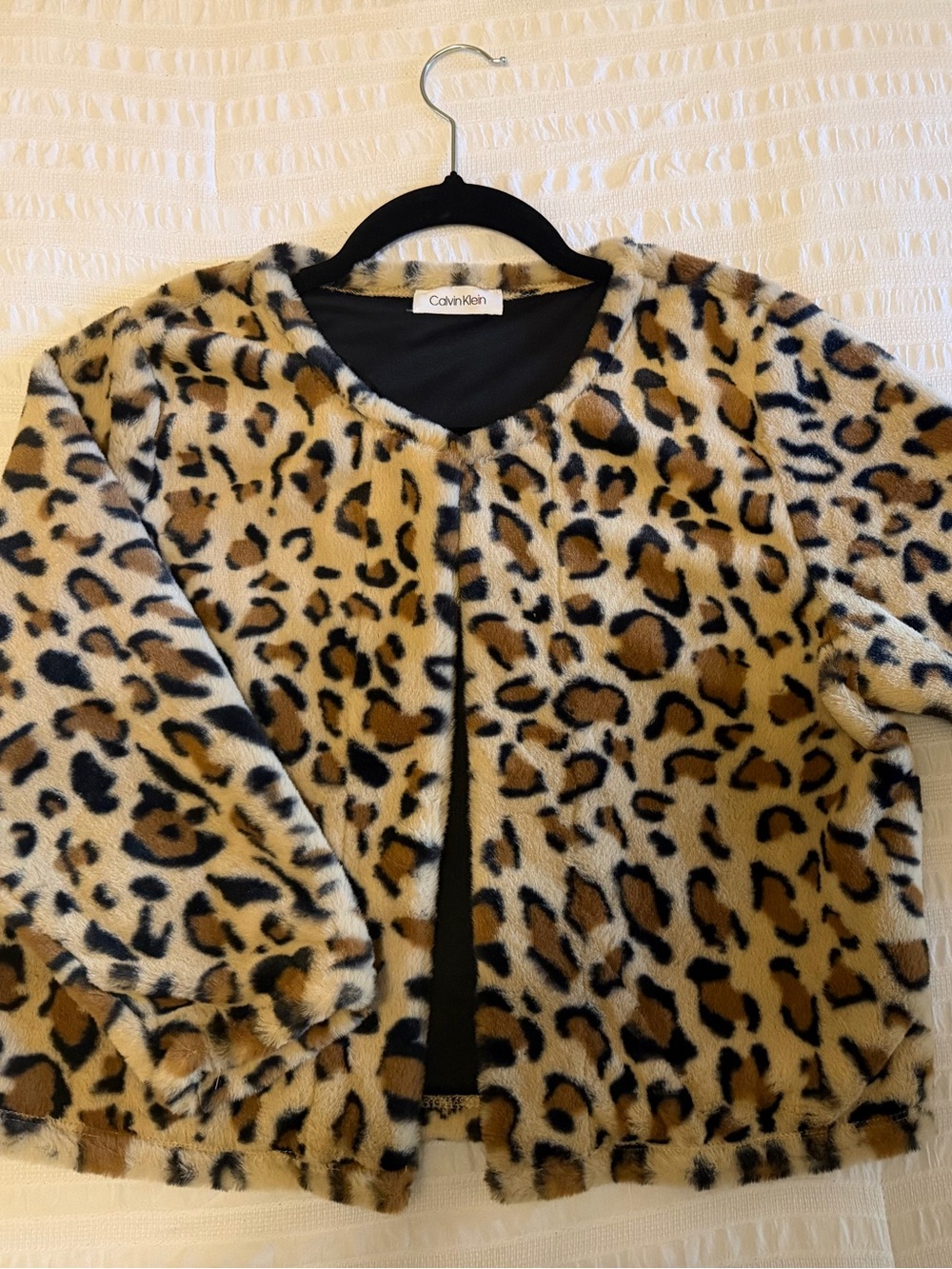 Calvin Klein Leopard-Print Faux Fur Coat - Tan, Brown & Black